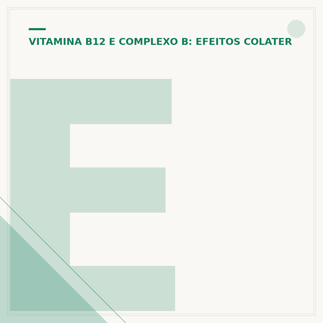 Efeitos colaterais vitamina b12 comprimido: o que saber