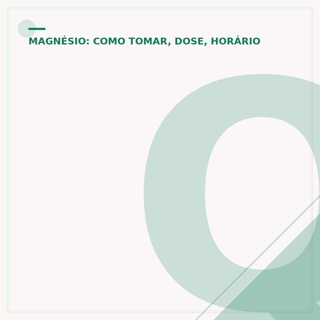 Qual o melhor horário para tomar magnésio treonato?