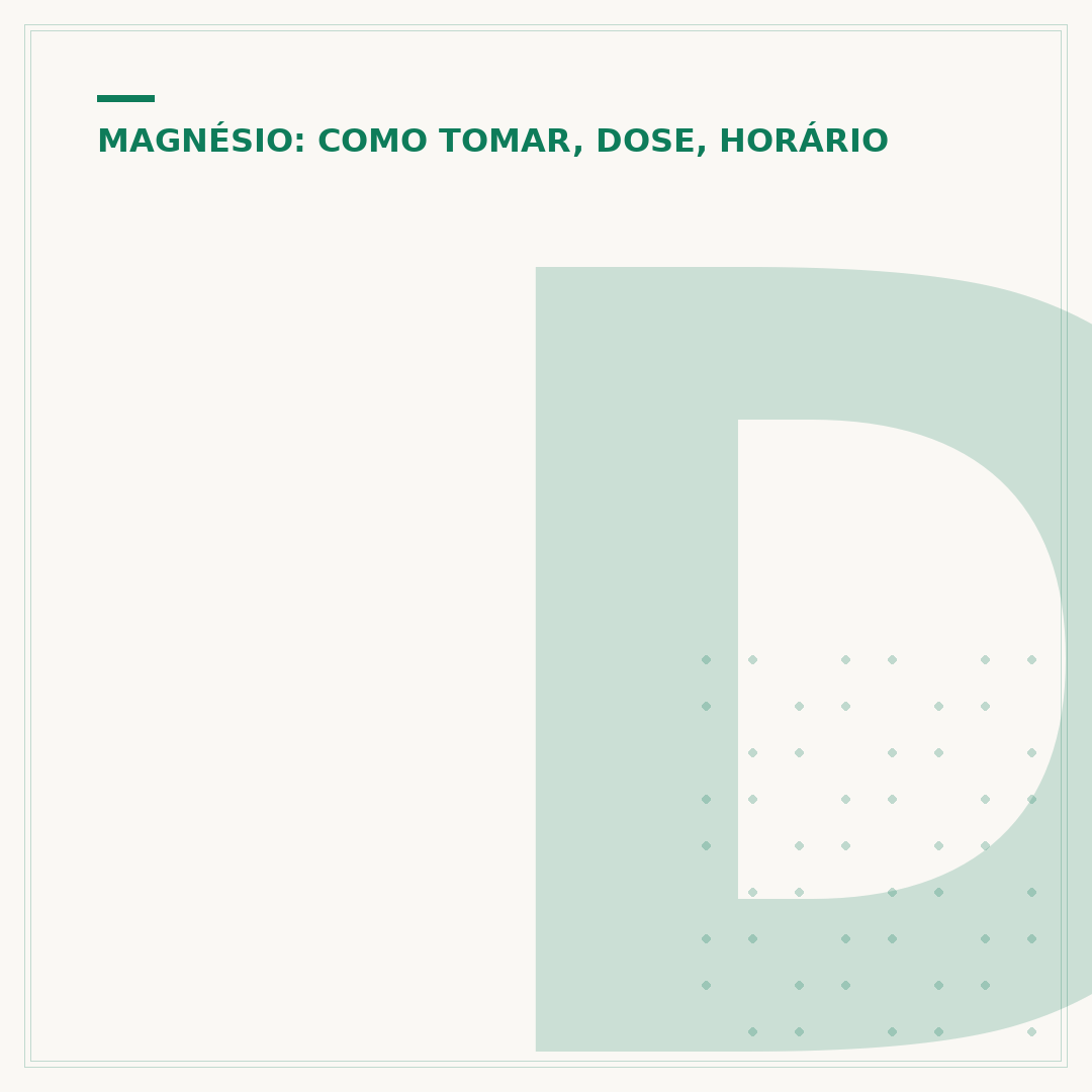 Dose diária recomendada de magnésio dimalato