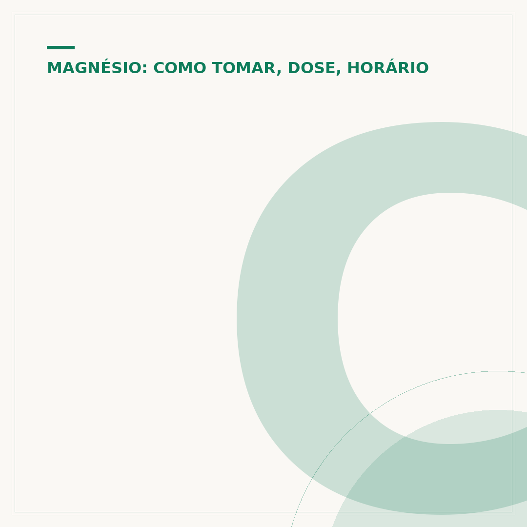 Como tomar magnésio treonato