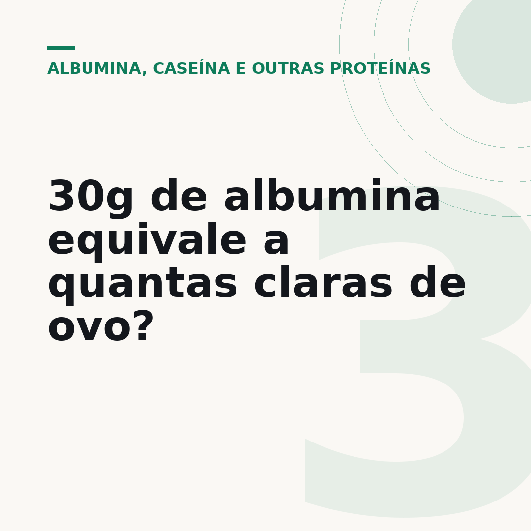 30g de albumina equivale a quantas claras de ovo?