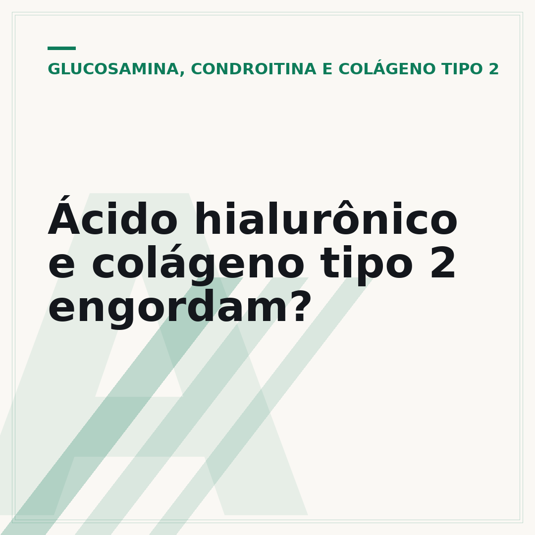Ácido hialurônico e colágeno tipo 2 engordam?