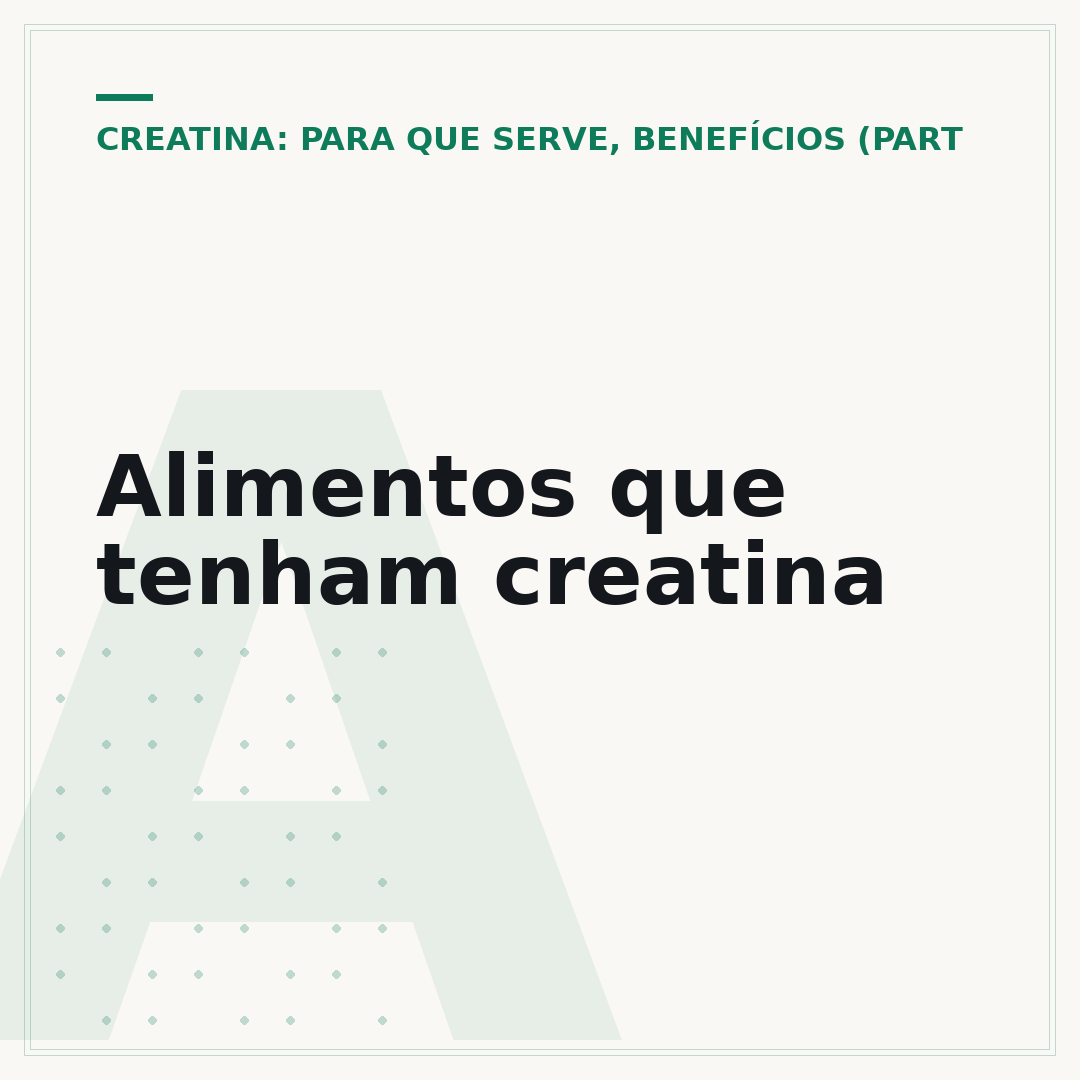 Alimentos que tenham creatina