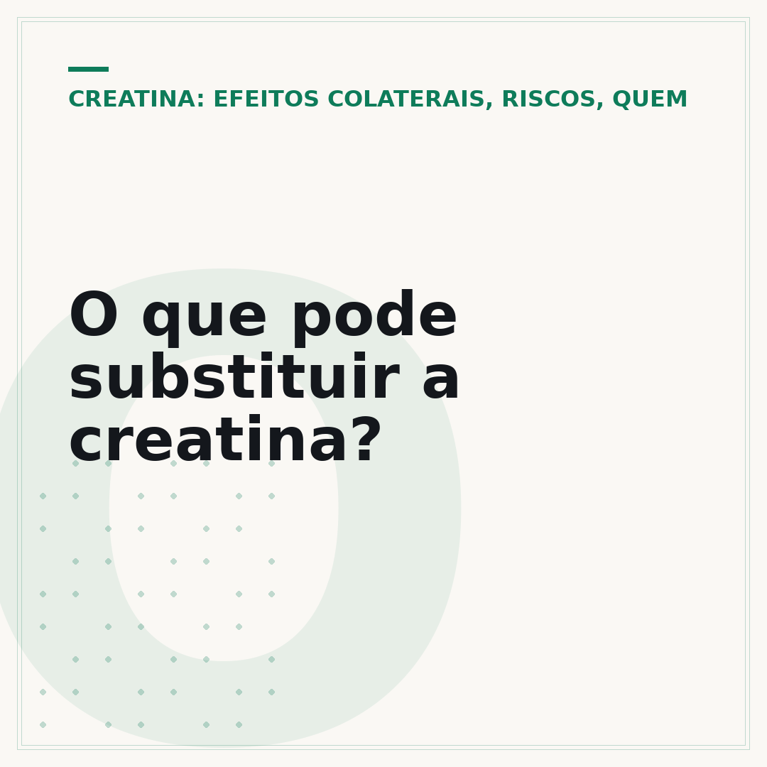 O que pode substituir a creatina?