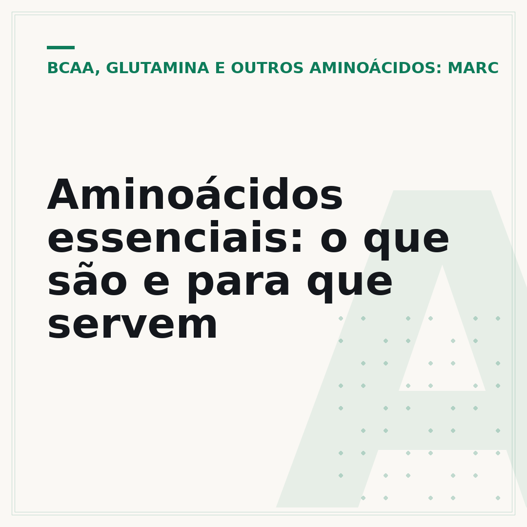 Aminoácidos essenciais: o que são e para que servem