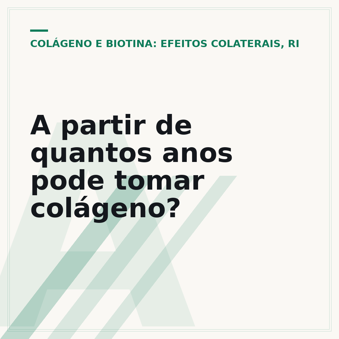 A partir de quantos anos pode tomar colágeno?