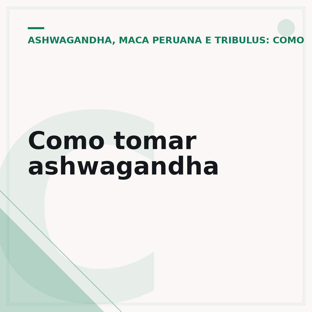 Como tomar ashwagandha