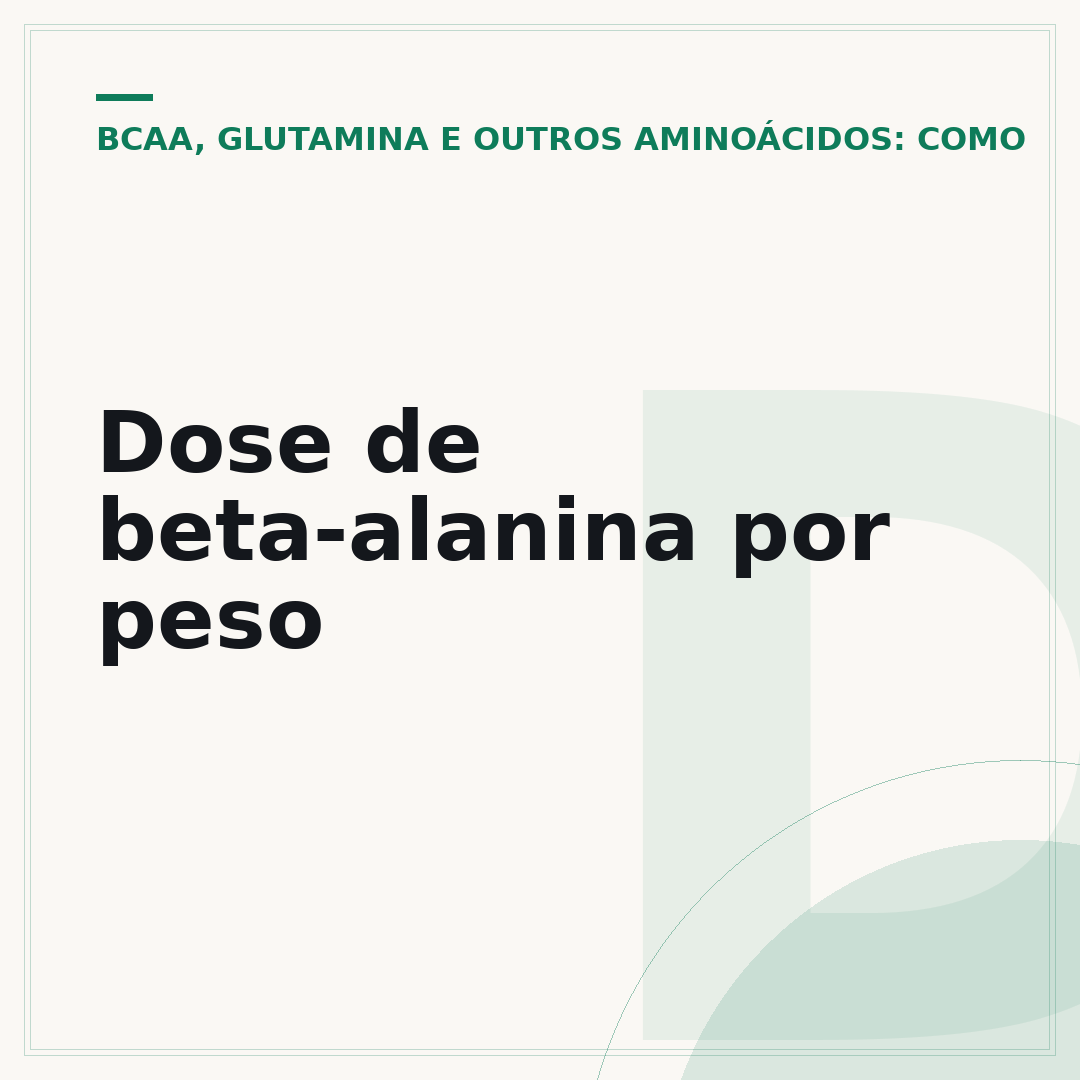 Dose de beta-alanina por peso