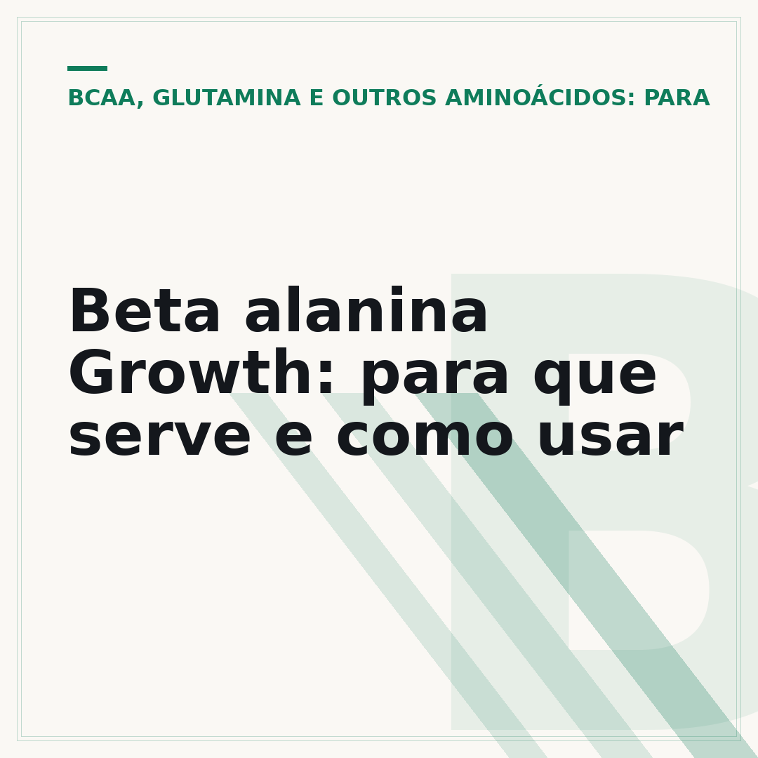 Beta alanina Growth: para que serve e como usar