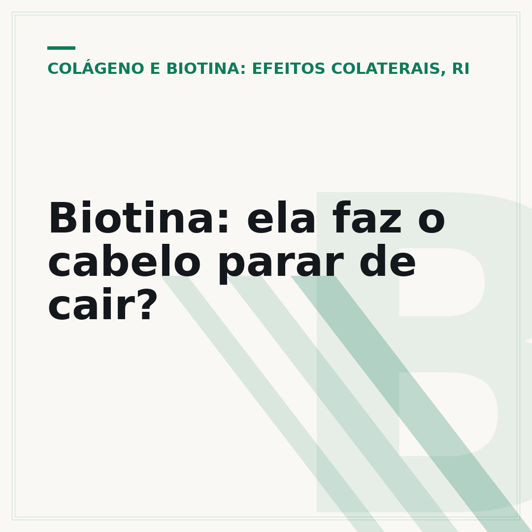 Biotina: ela faz o cabelo parar de cair?