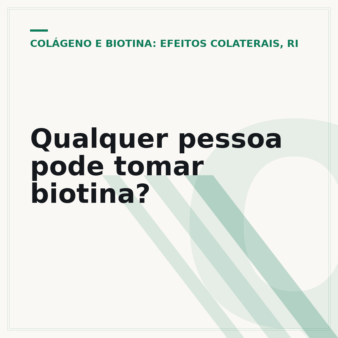 Qualquer pessoa pode tomar biotina?