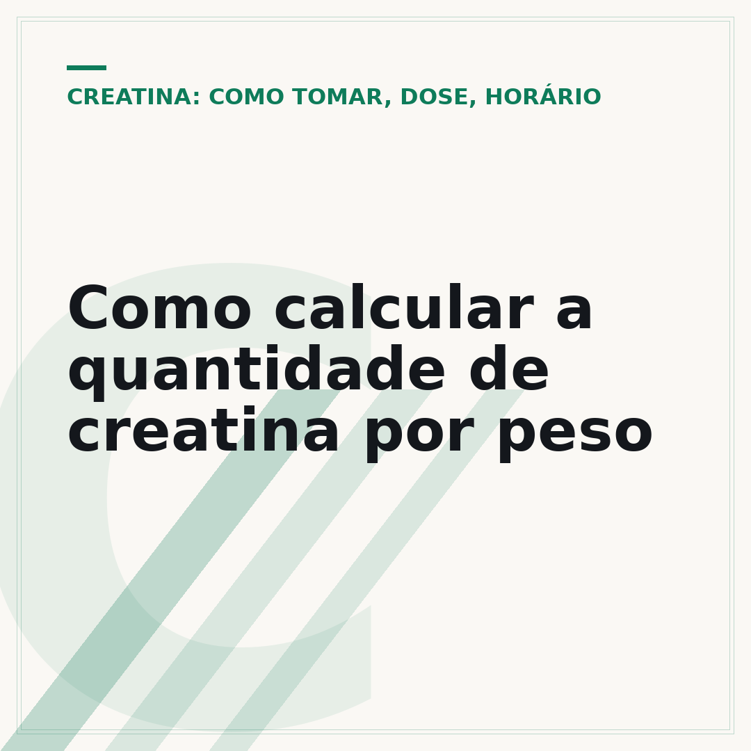 Como calcular a quantidade de creatina por peso