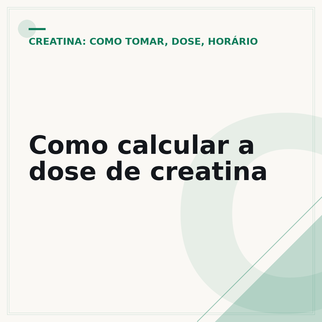 Como calcular a dose de creatina