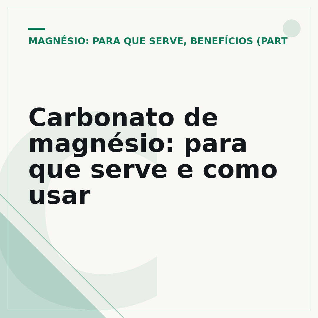 Carbonato de magnésio: para que serve e como usar