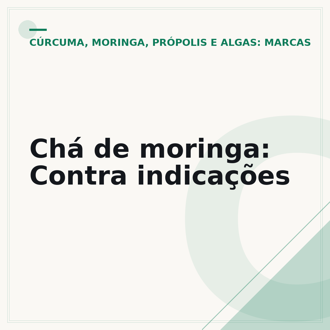 Chá de moringa: Contra indicações