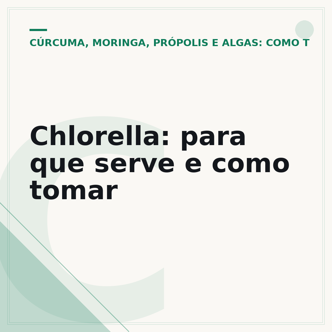 Chlorella: para que serve e como tomar