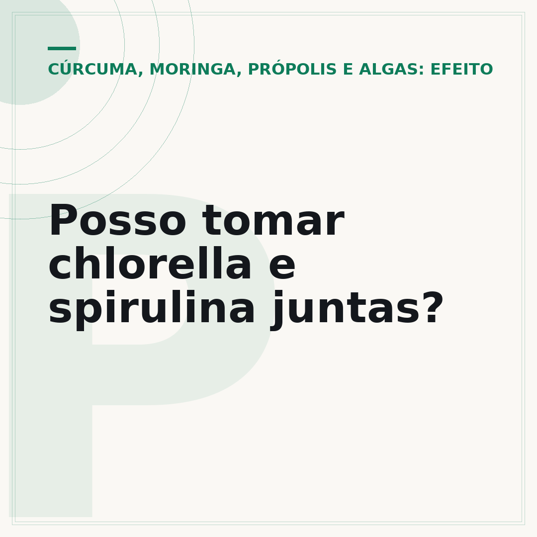 Posso tomar chlorella e spirulina juntas?