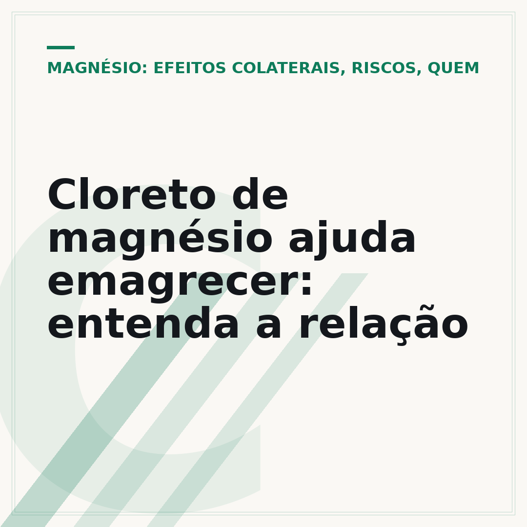 Cloreto de magnésio ajuda emagrecer: entenda a relação