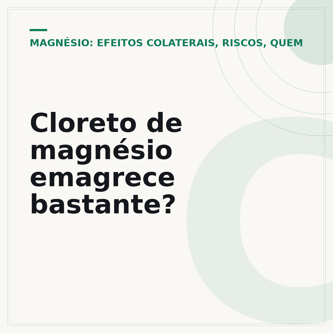 Cloreto de magnésio emagrece bastante?