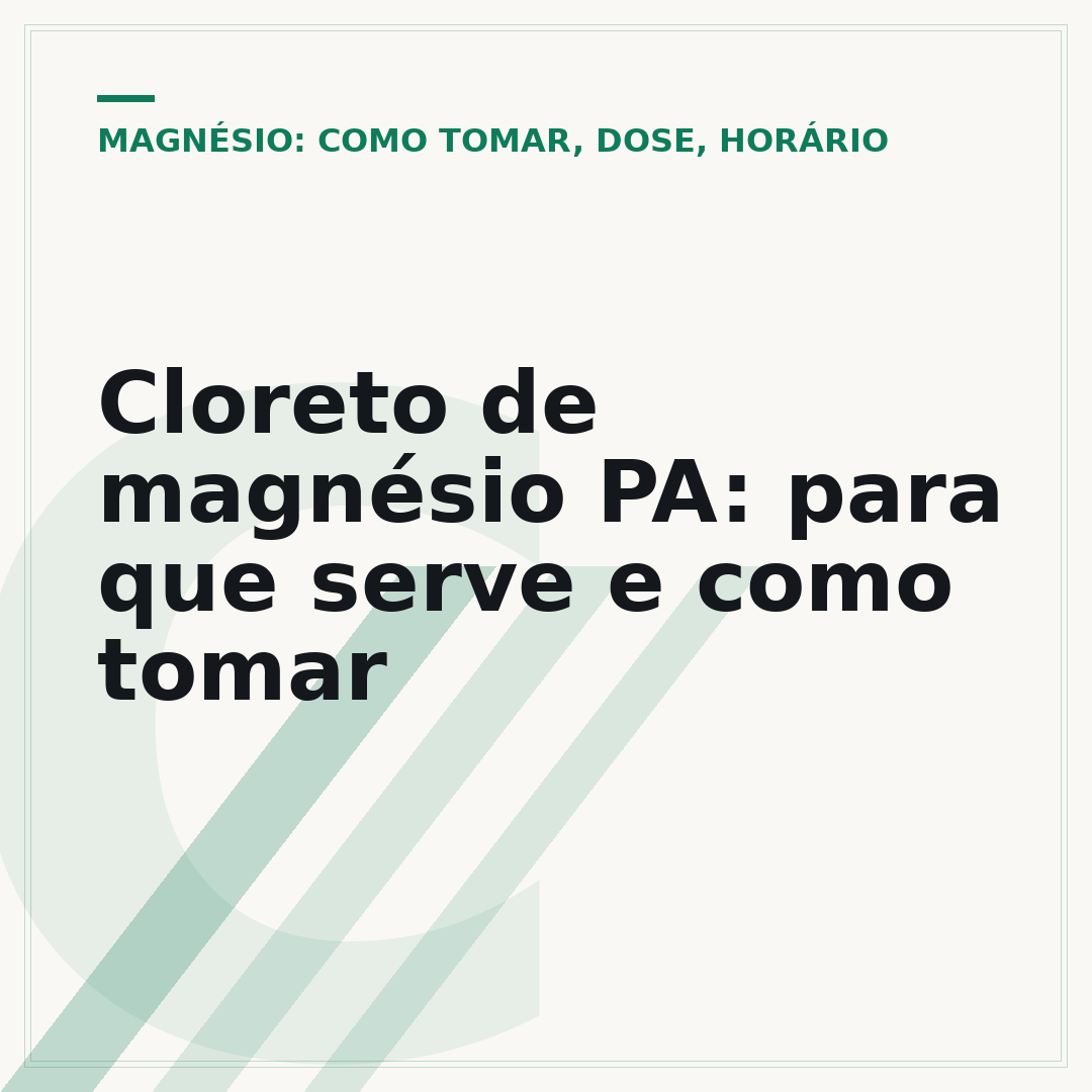 Cloreto de magnésio PA: para que serve e como tomar