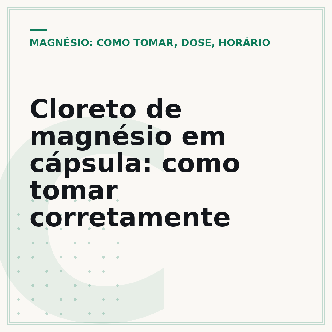 Cloreto de magnésio em cápsula: como tomar corretamente