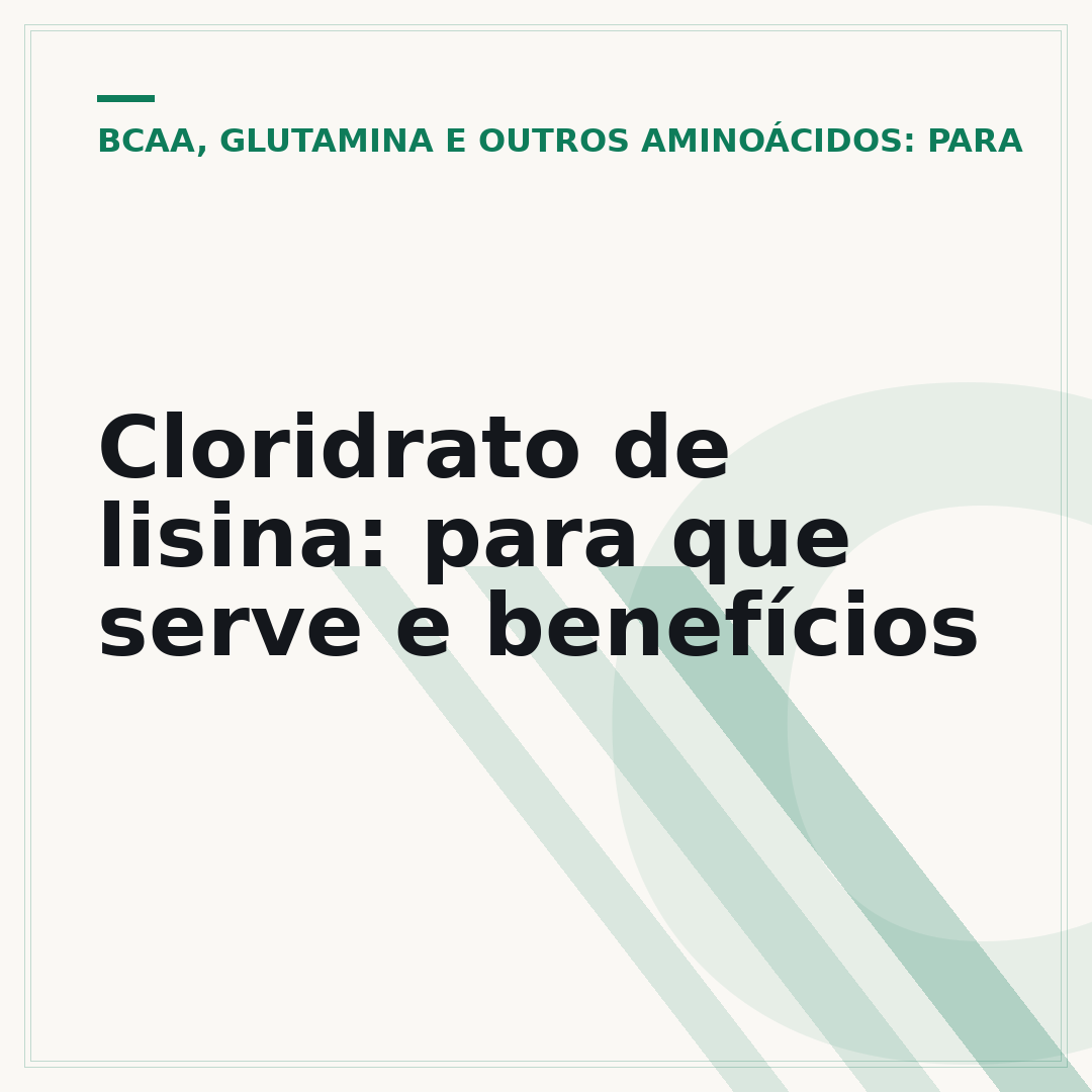 Cloridrato de lisina: para que serve e benefícios