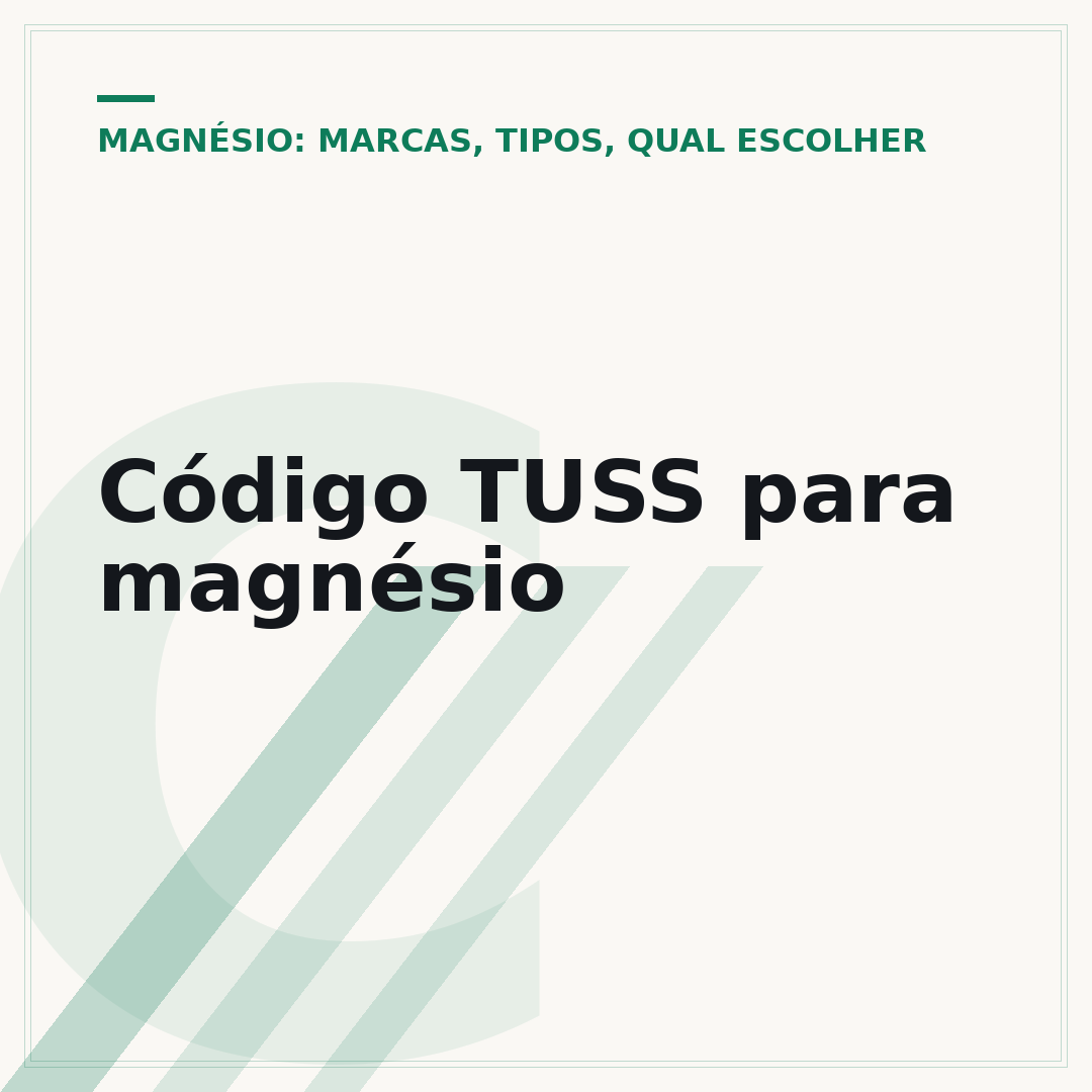 Código TUSS para magnésio
