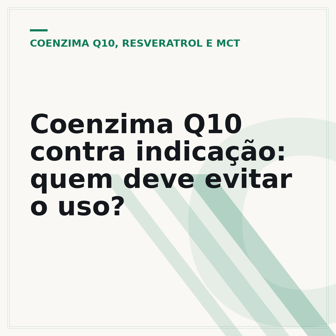 Coenzima Q10 contra indicação: quem deve evitar o uso?
