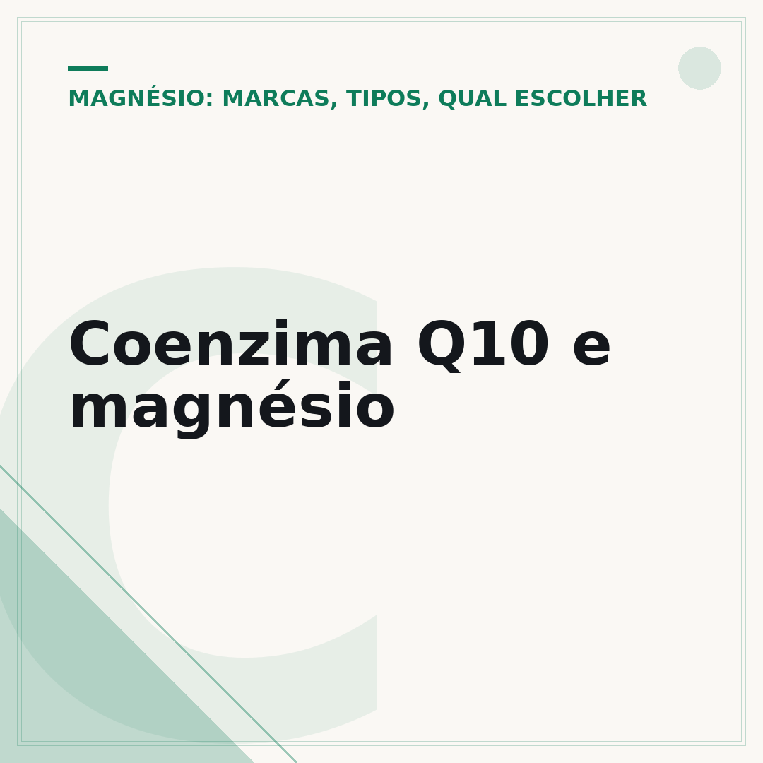 Coenzima Q10 e magnésio