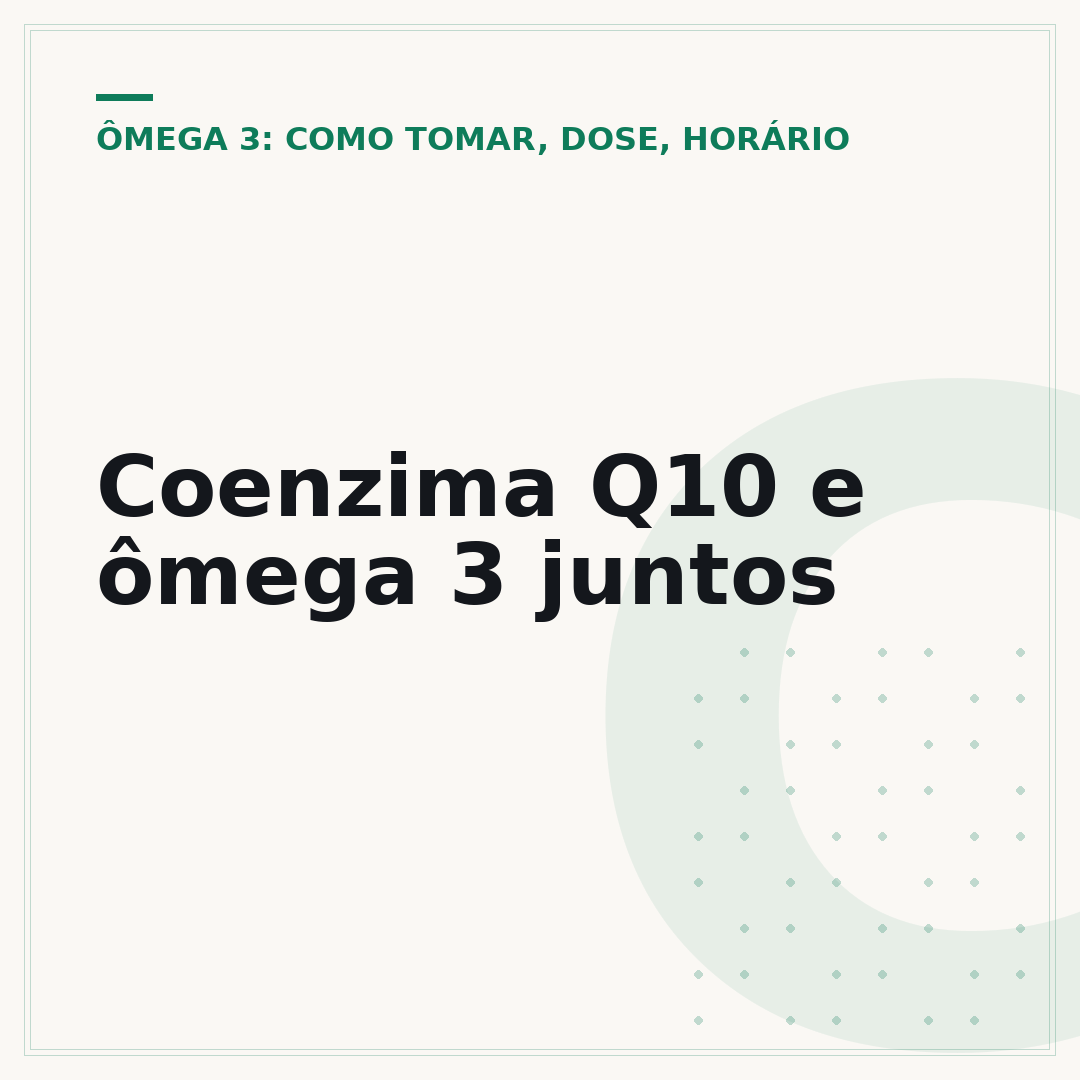 Coenzima Q10 e ômega 3 juntos