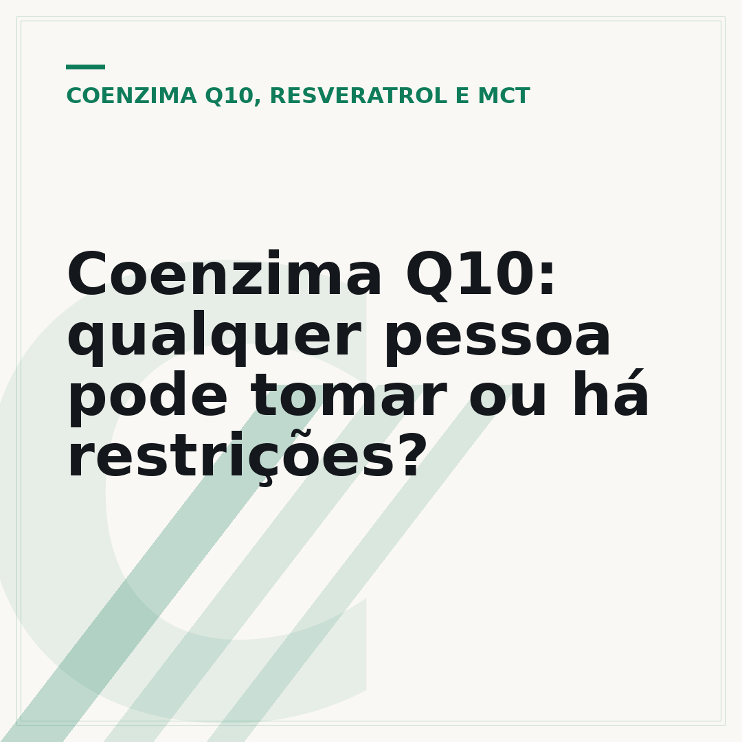 Coenzima Q10: qualquer pessoa pode tomar ou há restrições?