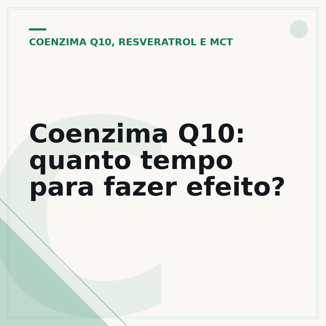 Coenzima Q10: quanto tempo para fazer efeito?
