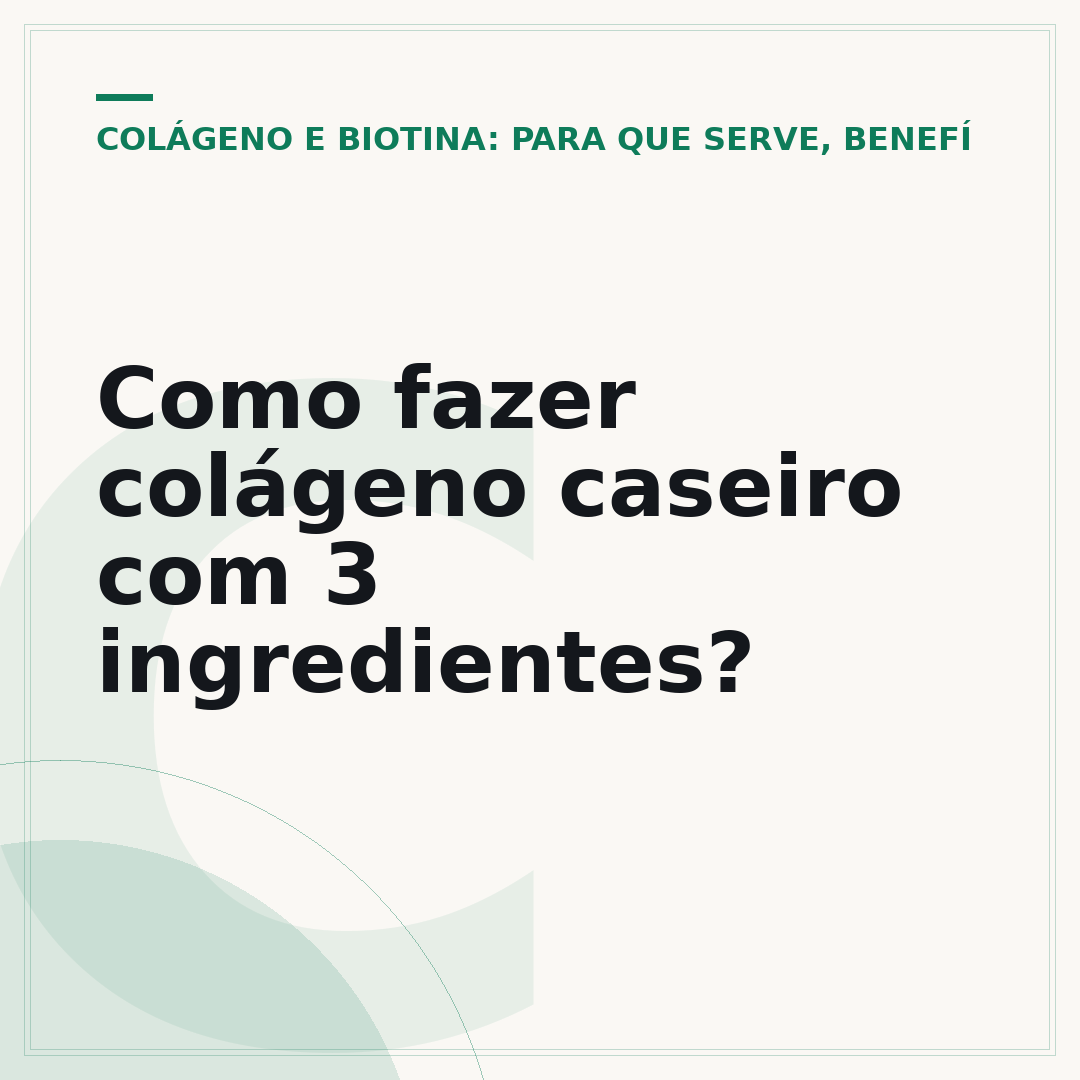Como fazer colágeno caseiro com 3 ingredientes?