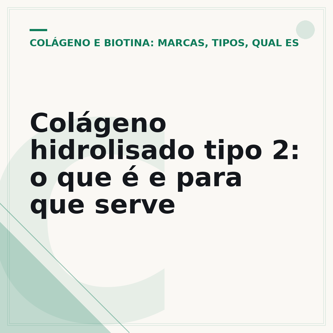 Colágeno hidrolisado tipo 2: o que é e para que serve