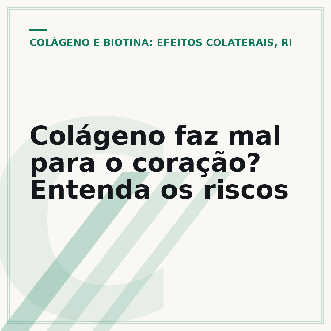 Colágeno faz mal para o coração? Entenda os riscos
