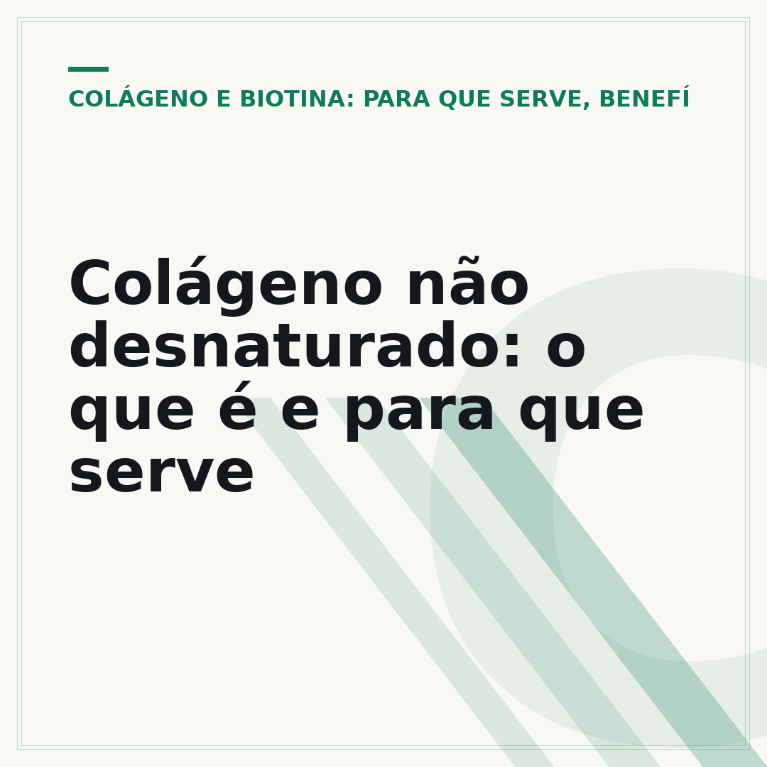 Colágeno não desnaturado: o que é e para que serve