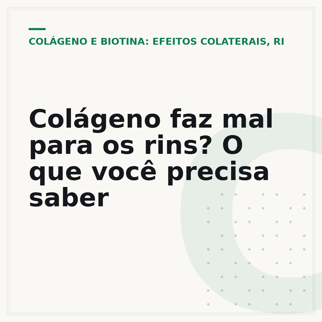 Colágeno faz mal para os rins? O que você precisa saber