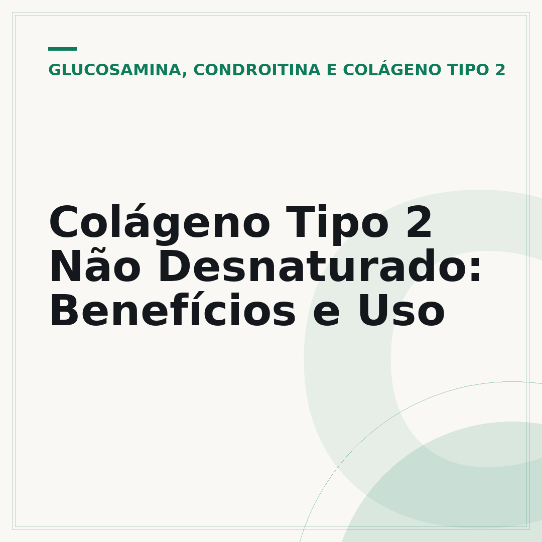 Colágeno Tipo 2 Não Desnaturado: Benefícios e Uso
