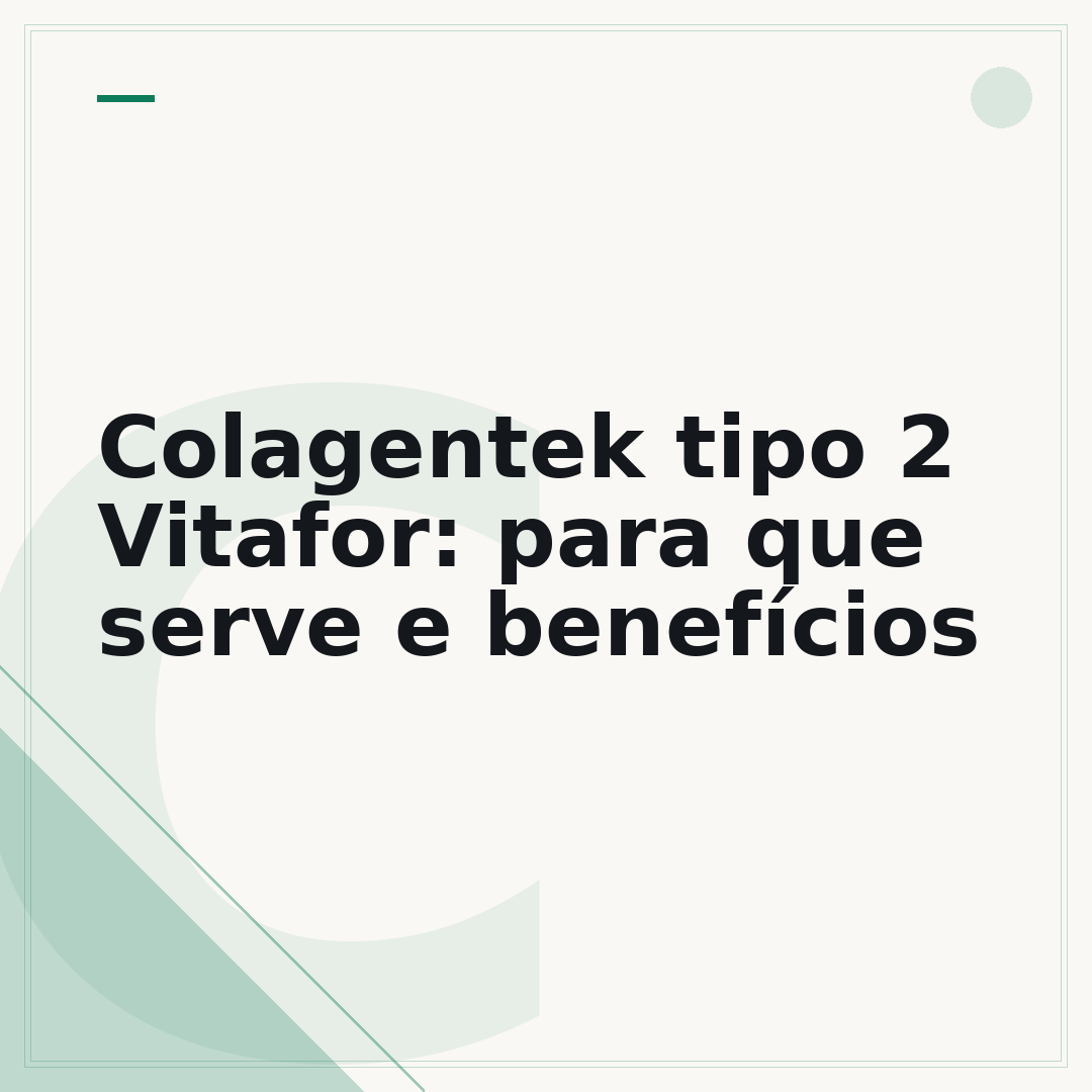 Colagentek tipo 2 Vitafor: para que serve e benefícios