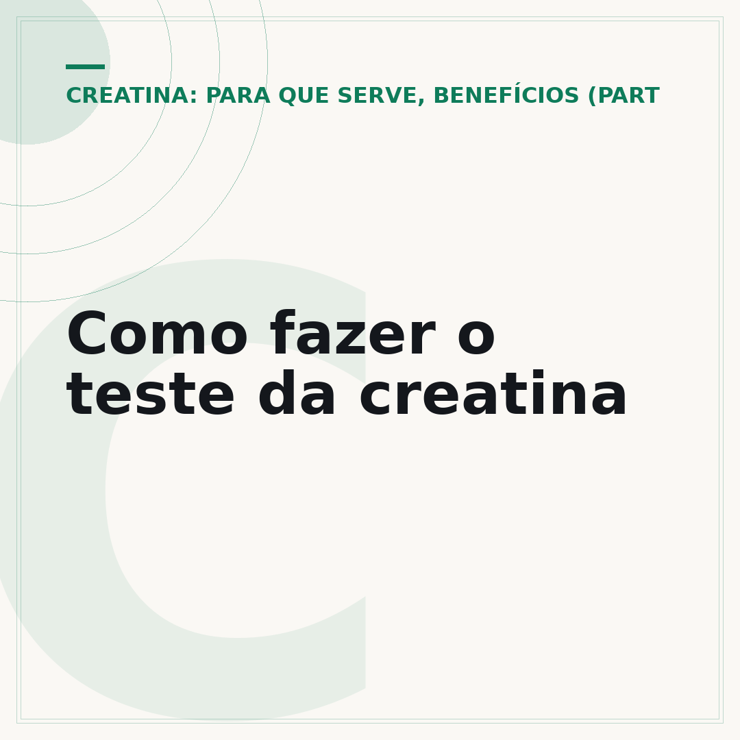 Como fazer o teste da creatina