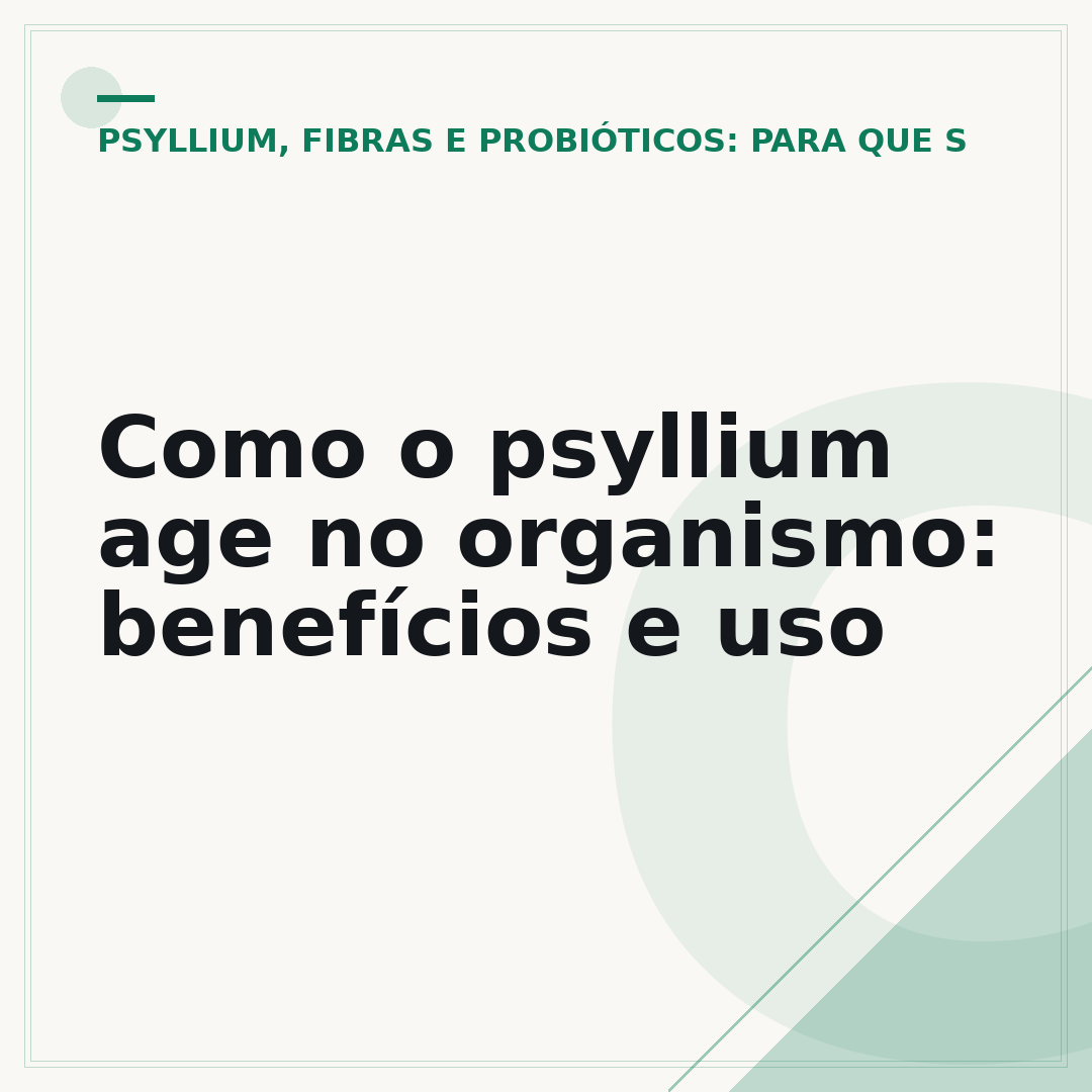 Como o psyllium age no organismo: benefícios e uso