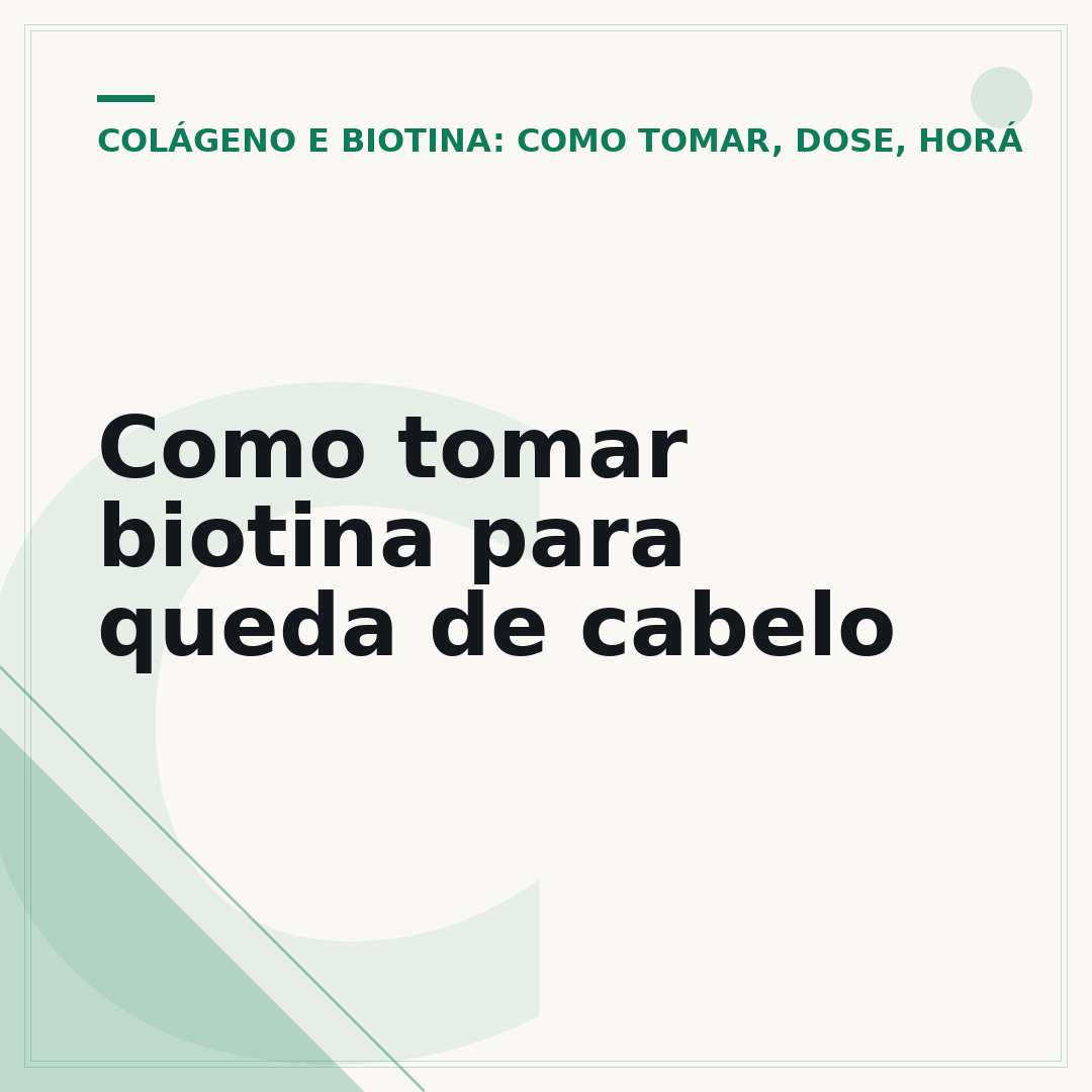 Como tomar biotina para queda de cabelo