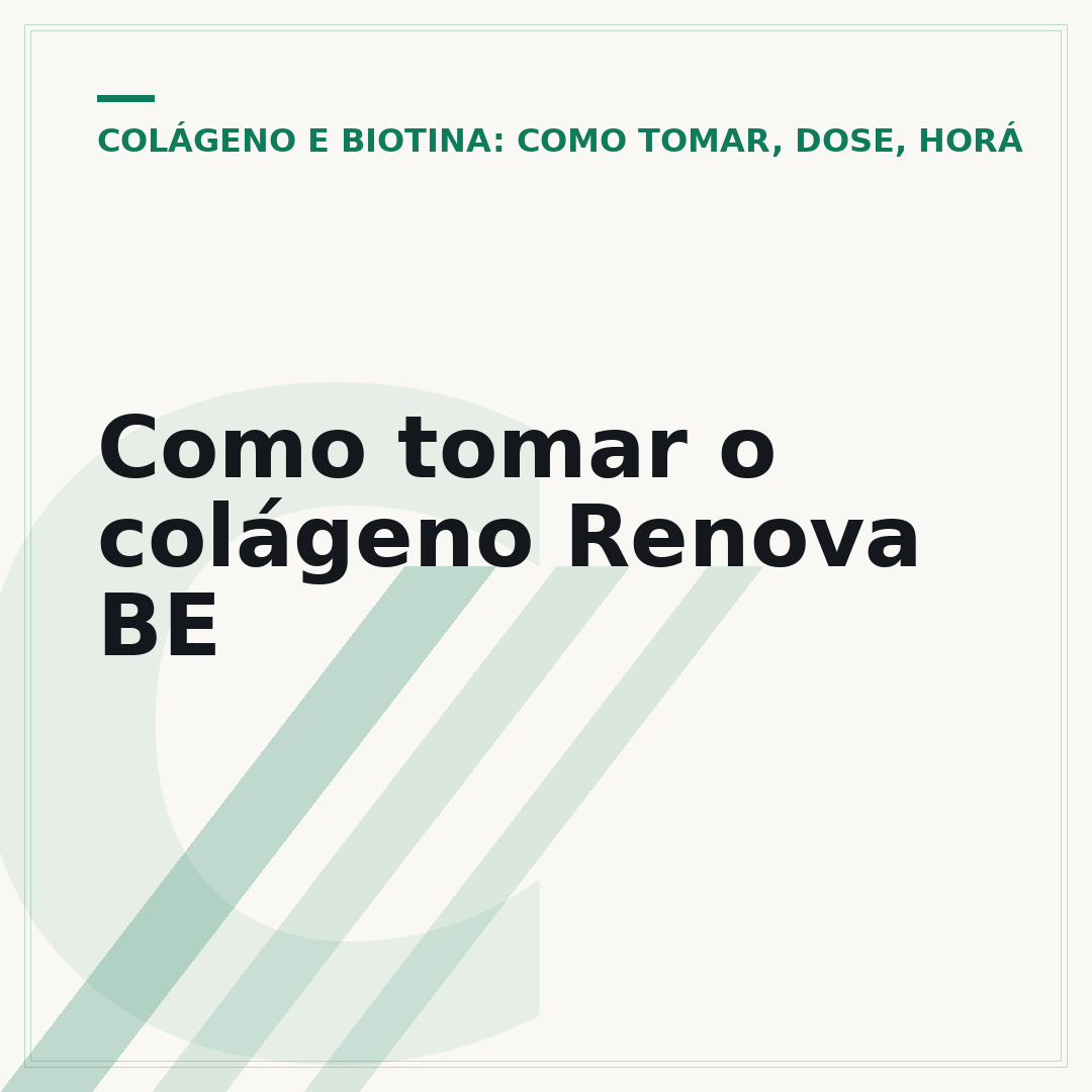 Como tomar o colágeno Renova BE