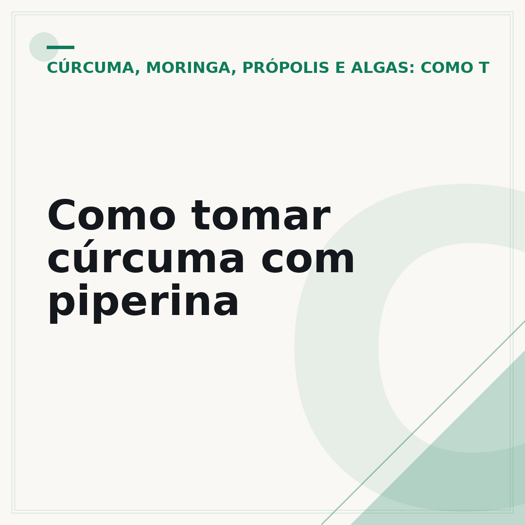Como tomar cúrcuma com piperina