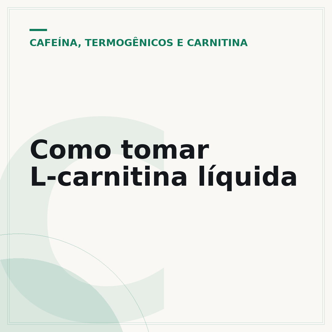 Como tomar L-carnitina líquida