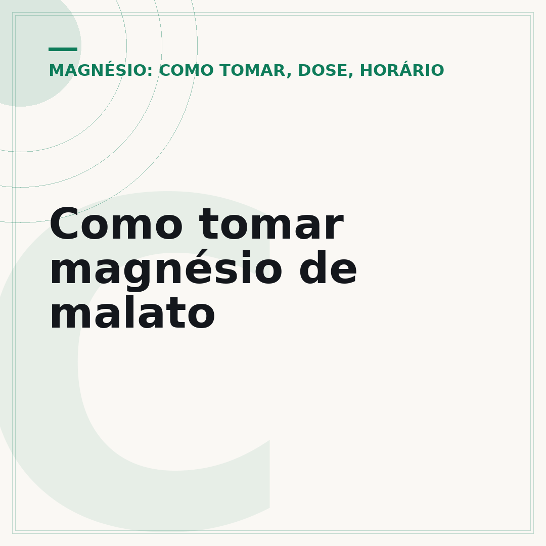 Como tomar magnésio de malato