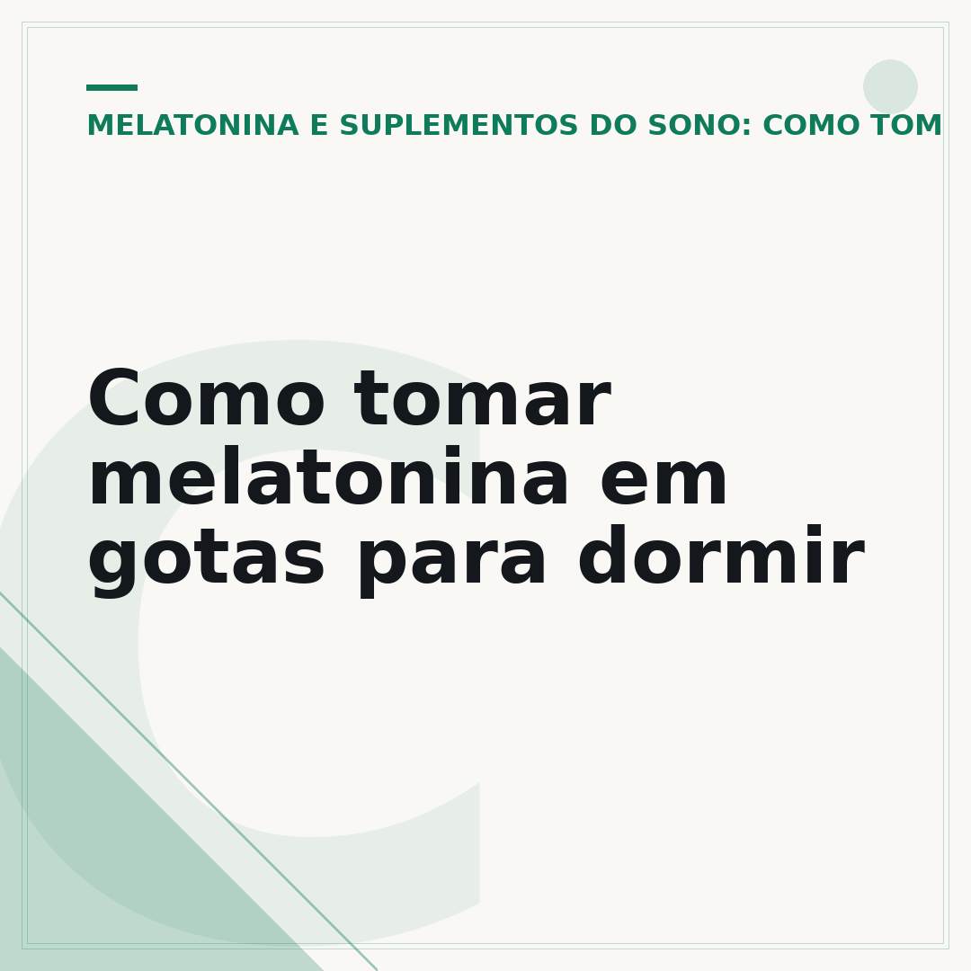 Como tomar melatonina em gotas para dormir