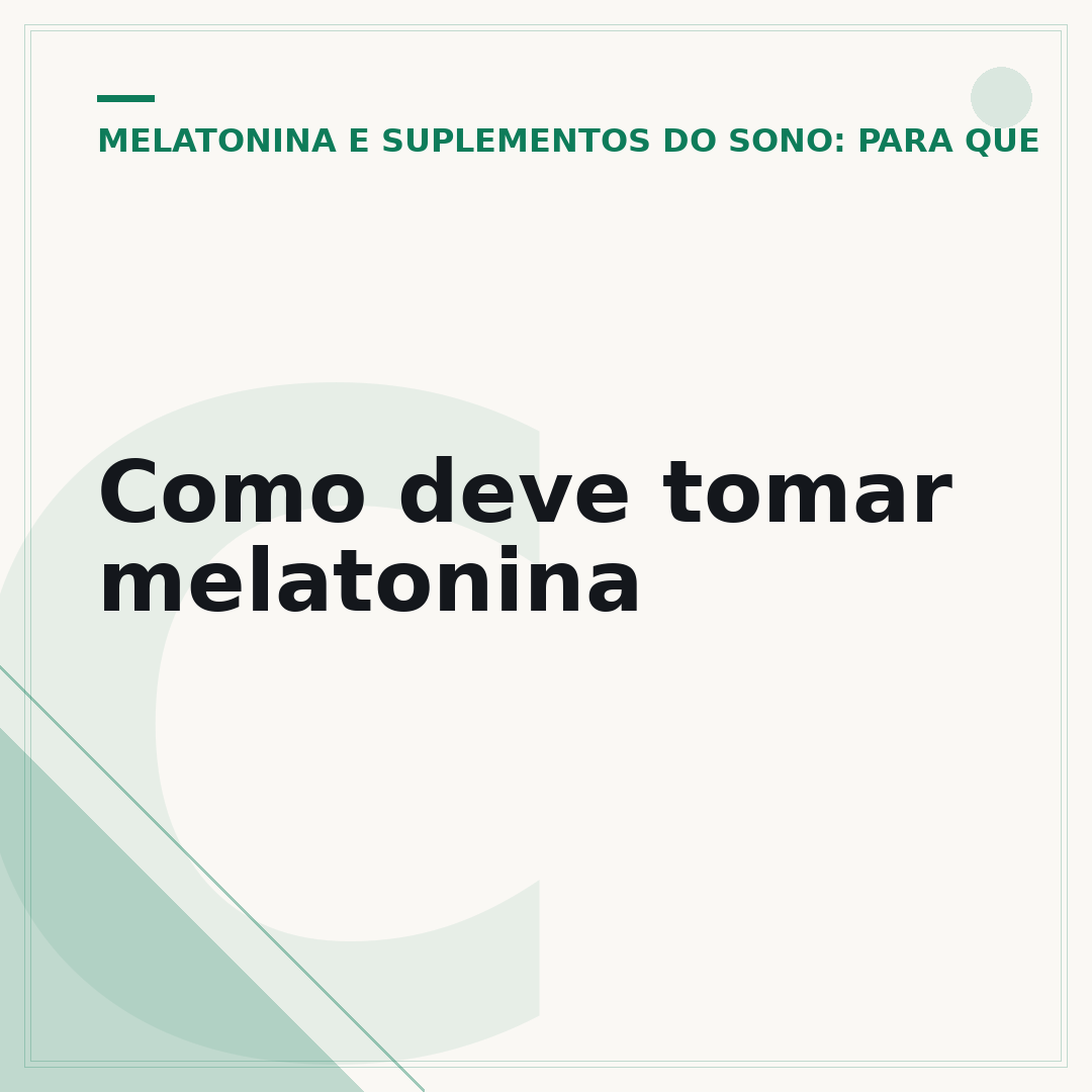 Como deve tomar melatonina