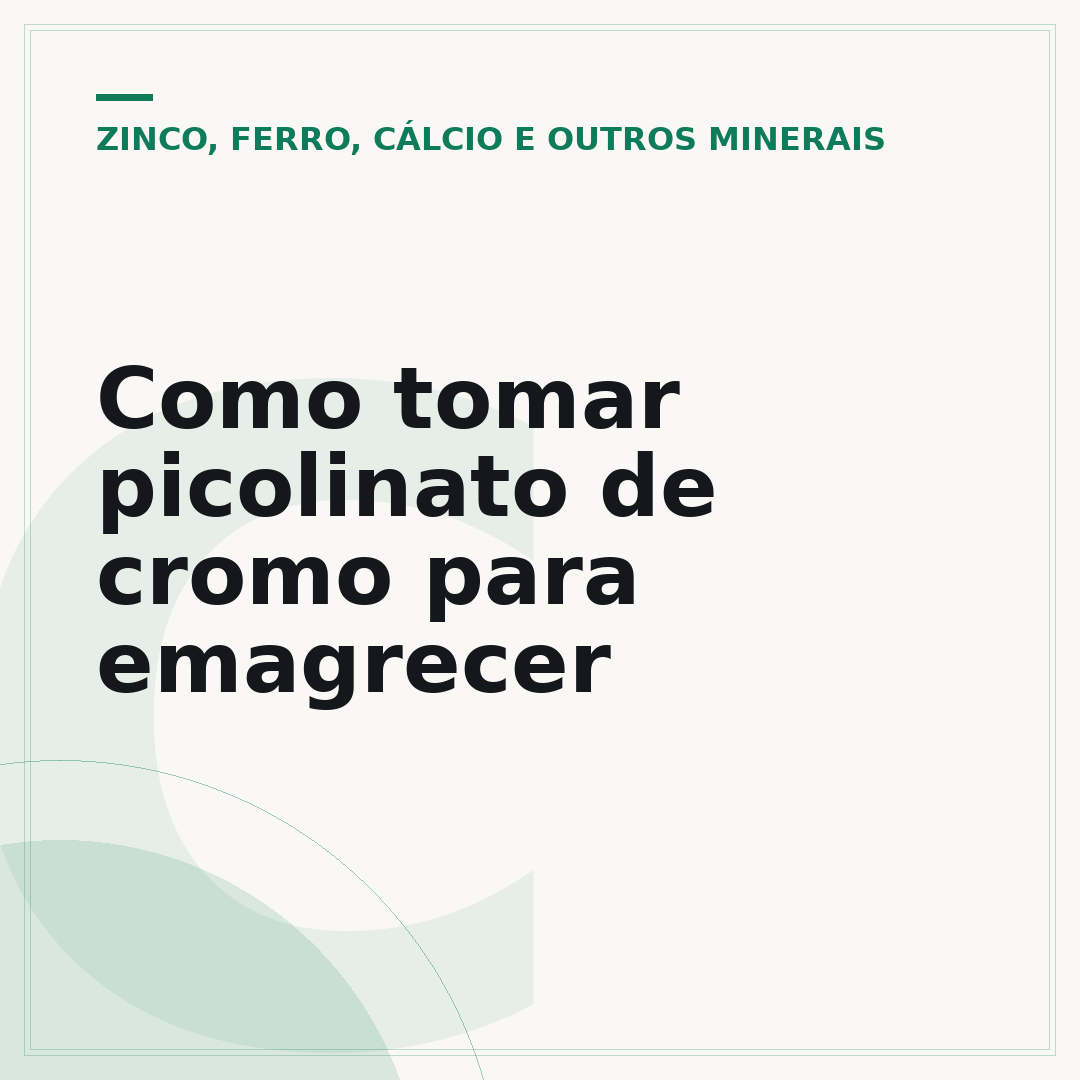 Como tomar picolinato de cromo para emagrecer