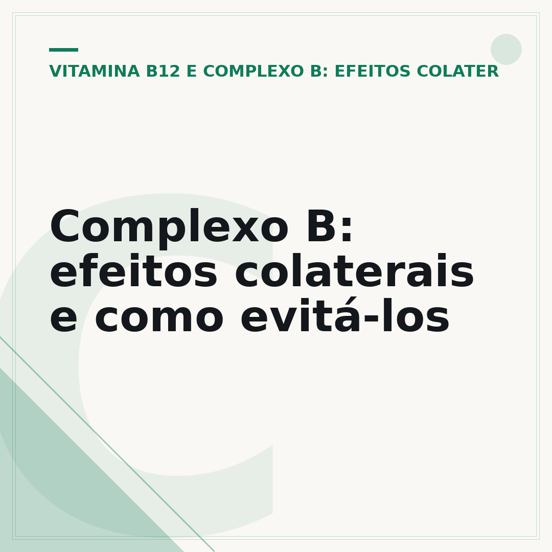 Complexo B: efeitos colaterais e como evitá-los